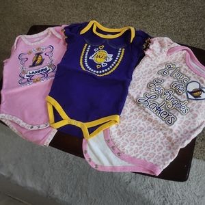 3 pack of Lakers onesies Size 12M